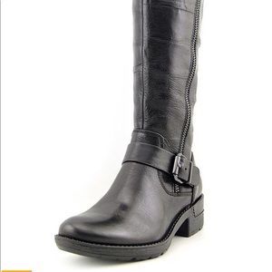 Sofft- Black Leather Adama Knee High Boot Women